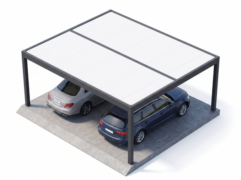 Carport à toit plat