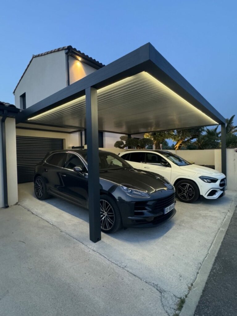 Carport à toit plat